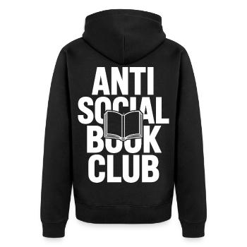 Club de lecture antisocial - Veste à capuche bio Premium Unisexe - noir - Dos - Nico (187cm)
