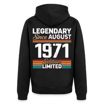 Légendaire Depuis Août 1971 Vintage Rétro - Veste à capuche bio Premium Unisexe - noir - Dos - Nico (187cm)