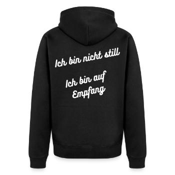 Heimatliebe Nord - Unisex Premium Bio Zip Hoodie - Schwarz - Hinten - Nico (187cm)