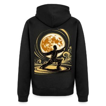 Méditation Zen du Tai Chi – Entraînement au Chi Qigong - Veste à capuche bio Premium Unisexe - noir - Dos - Nico (187cm)
