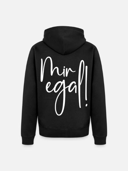 Mir egal - Unisex Premium Bio Zip Hoodie - Schwarz