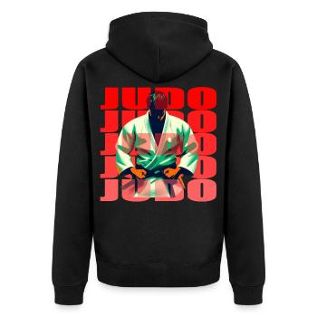 Judo - Veste à capuche bio Premium Unisexe - noir - Dos - Nico (187cm)