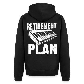 Retirement Plan Piano Keyboard - Unisex Premium Bio Zip Hoodie - Schwarz - Hinten - Nico (187cm)