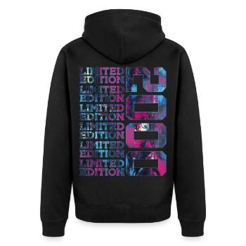 COOL 26 JAHRE LIMITED EDITION 2000 26. GEBURTSTAG - Unisex Premium Bio Zip Hoodie - Schwarz - Hinten - Nico (187cm)