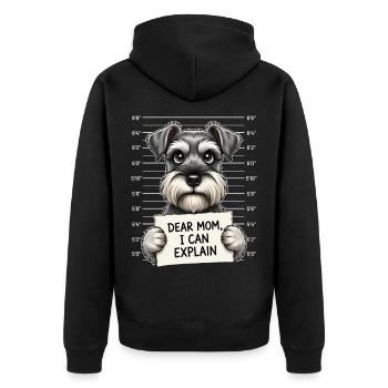 Liebe Mama, ich kann Schnauzer-Humor erklären - Unisex Premium Bio Zip Hoodie - Schwarz - Hinten - Nico (187cm)
