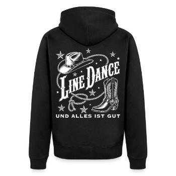 Line Dance Western Flair - Unisex Premium Bio Zip Hoodie - Schwarz - Hinten - Nico (187cm)