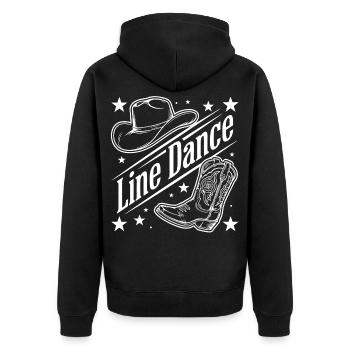 Line Dance Western - Unisex Premium Bio Zip Hoodie - Schwarz - Hinten - Nico (187cm)
