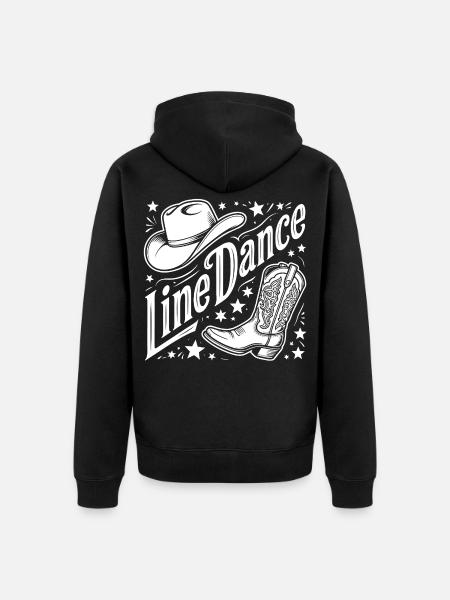 Line Dance Western Logo - Unisex Premium Organic Zip Hoodie - black