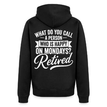 Retirement Plan Guitar - Unisex Premium Bio Zip Hoodie - Schwarz - Hinten - Nico (187cm)