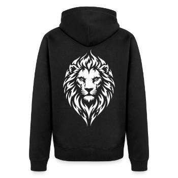 Style de tatouage tribal Lion - Veste à capuche bio Premium Unisexe - noir - Dos - Nico (187cm)