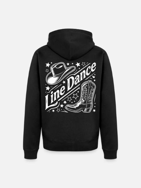 Line Dance Western Graphic - Unisex Premium Organic Zip Hoodie - black
