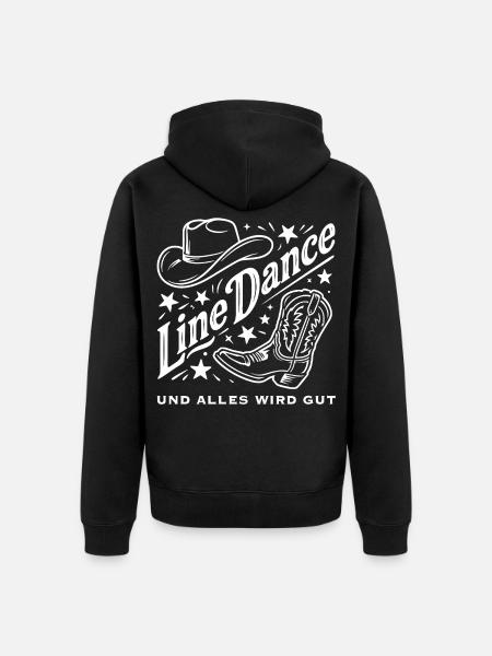Line Dance Cowboy Flair - Unisex Premium Bio Zip Hoodie - Schwarz