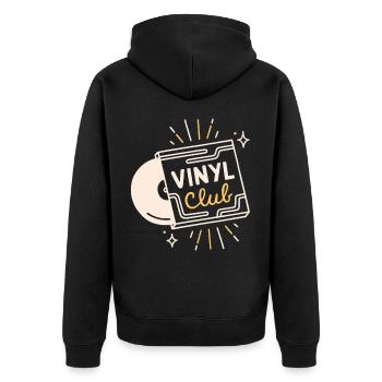 Vinyl-Club-Plattenliebhaber analoge Musik - Unisex Premium Bio Zip Hoodie - Schwarz - Hinten - Nico (187cm)