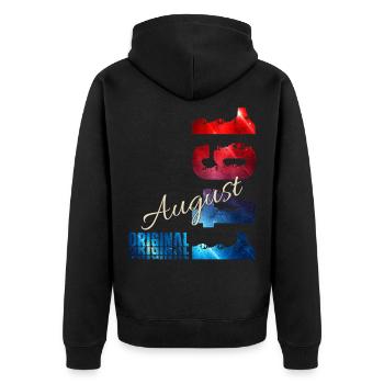 85. Geburtstag Geschenk Original August 1941 - Unisex Premium Bio Zip Hoodie - Schwarz - Hinten - Nico (187cm)