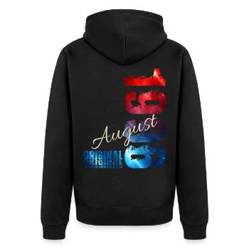 30. Geburtstag Geschenk Original August 1996 - Unisex Premium Bio Zip Hoodie - Schwarz - Hinten - Nico (187cm)