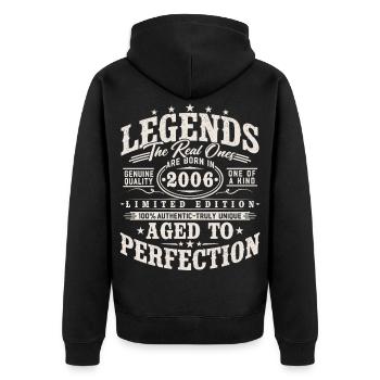 2006 Jahrgang Vintage Geburtstag Geschenk Retro - Unisex Premium Bio Zip Hoodie - Schwarz - Hinten - Nico (187cm)