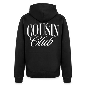 Cousin Club - Unisex Premium Bio Zip Hoodie - Schwarz - Hinten - Nico (187cm)