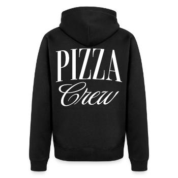 Pizza Crew - Unisex Premium Bio Zip Hoodie - Schwarz - Hinten - Nico (187cm)