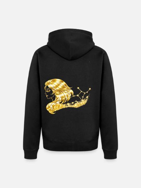 Zodiac sign Virgo - Unisex Premium Organic Zip Hoodie - black