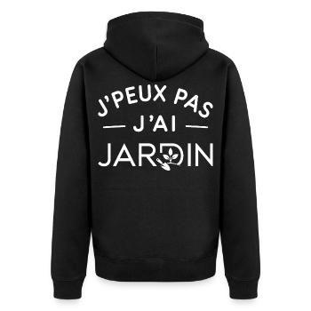 Jardin Humour Cadeau Amoureux du Jardinage - Veste à capuche bio Premium Unisexe - noir - Dos - Nico (187cm)