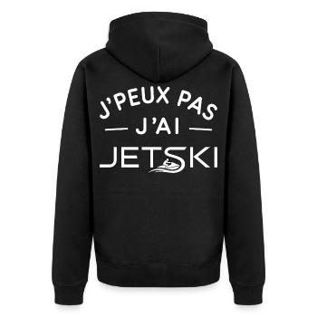 Jet Ski Humour Cadeau Glisse Nautique - Veste à capuche bio Premium Unisexe - noir - Dos - Nico (187cm)
