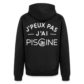 Piscine Humour Cadeau Passionné de Baignade - Veste à capuche bio Premium Unisexe - noir - Dos - Nico (187cm)