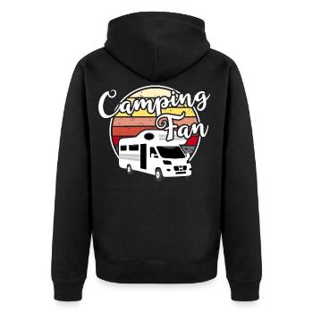 Camping Fan Wohnmobil Camper  - Unisex Premium Bio Zip Hoodie - Schwarz - Hinten - Nico (187cm)