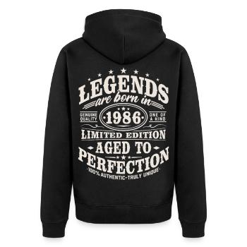 1986 Vintage Vintage Birthday Gift Retro - Unisex Premium Organic Zip Hoodie - black - Back - Nico (187cm)