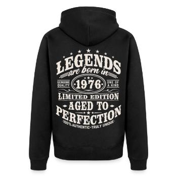 1976 Vintage Vintage Birthday Gift Retro - Unisex Premium Organic Zip Hoodie - black - Back - Nico (187cm)