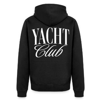 yacht club - Unisex Premium Organic Zip Hoodie - black - Back - Nico (187cm)