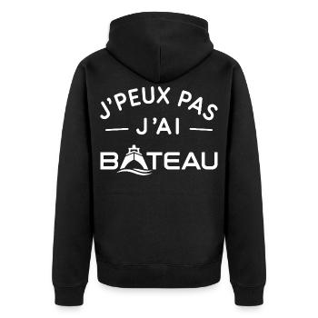 Bateau Humour Cadeau Passionné de Navigation - Veste à capuche bio Premium Unisexe - noir - Dos - Nico (187cm)