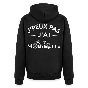 Mobylette Humour Cadeau Rétro Deux Roues - Veste à capuche bio Premium Unisexe - noir - Dos - Nico (187cm)