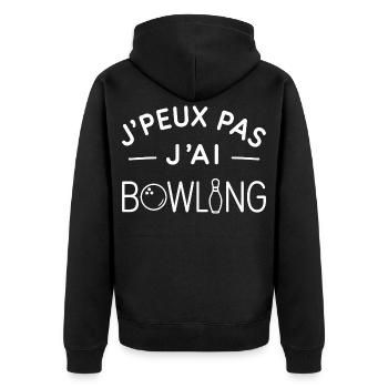 Bowling Humour Cadeau Passionné de Quilles - Veste à capuche bio Premium Unisexe - noir - Dos - Nico (187cm)
