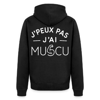 Musculation Humour Cadeau Passionné de Fitness - Veste à capuche bio Premium Unisexe - noir - Dos - Nico (187cm)