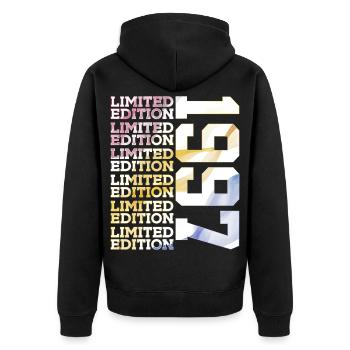 LIMITED EDITION 1997 - 29 JAHRE - 29. GEBURTSTAG - Unisex Premium Bio Zip Hoodie - Schwarz - Hinten - Nico (187cm)