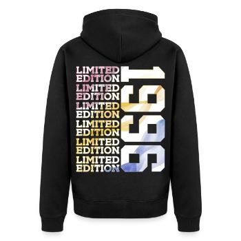 LIMITED EDITION 1996 - 30 JAHRE - 30. GEBURTSTAG - Unisex Premium Bio Zip Hoodie - Schwarz - Hinten - Nico (187cm)