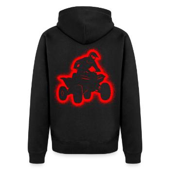 Quad ATV Motocross Kinder Jungen Herren Offroad - Unisex Premium Bio Zip Hoodie - Schwarz - Hinten - Nico (187cm)