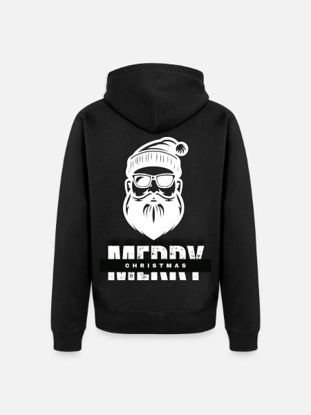 Merry Christmas Santa Claus Gift - Unisex Premium Organic Zip Hoodie - black