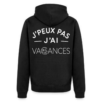 Vacances Humour Cadeau Esprit Détente - Veste à capuche bio Premium Unisexe - noir - Dos - Nico (187cm)