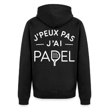 Padel Humour Cadeau Passionné de Raquette - Veste à capuche bio Premium Unisexe - noir - Dos - Nico (187cm)