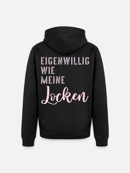 Haare Locken Eigenwillig - Unisex Premium Bio Zip Hoodie - Schwarz