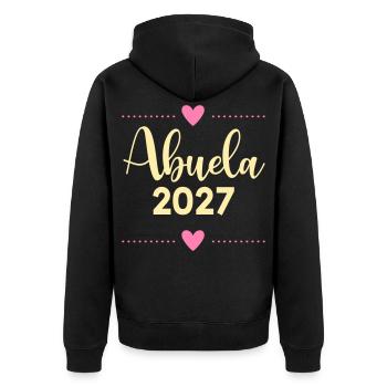 Baby 2017, spanische Großmutter - Unisex Premium Bio Zip Hoodie - Schwarz - Hinten - Nico (187cm)