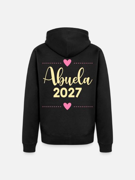 Baby 2017, spanische Großmutter - Unisex Premium Bio Zip Hoodie - Schwarz