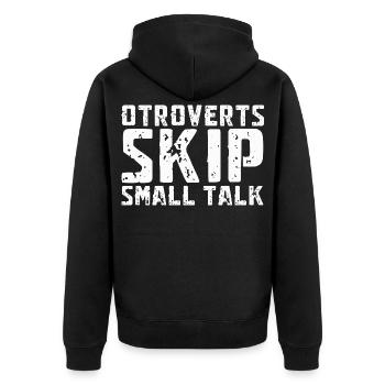 Conversations banales de Skippen Otroverted - Veste à capuche bio Premium Unisexe - noir - Dos - Nico (187cm)