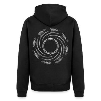 Dragon's Orbit - Unisex Premium Bio Zip Hoodie - Schwarz - Hinten - Nico (187cm)
