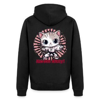 Karate Kitty - Veste à capuche bio Premium Unisexe - noir - Dos - Nico (187cm)