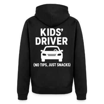 Mama Taxi - Kids Driver Muttertag Geschenk - Unisex Premium Bio Zip Hoodie - Schwarz - Hinten - Nico (187cm)