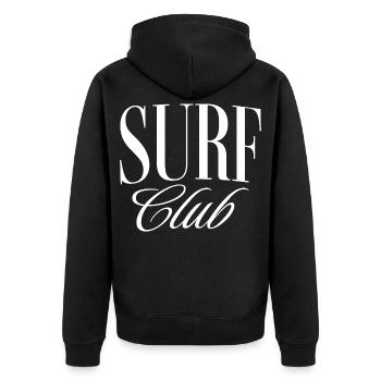 Surf Club - Unisex Premium Bio Zip Hoodie - Schwarz - Hinten - Nico (187cm)