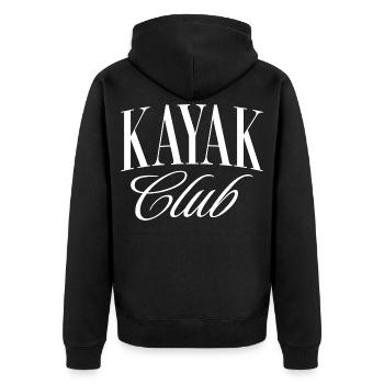 Kayak Club - Unisex Premium Organic Zip Hoodie - black - Back - Nico (187cm)