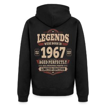 Cadeau d’anniversaire 59 Mari 1967 Vintage Rétro - Veste à capuche bio Premium Unisexe - noir - Dos - Nico (187cm)